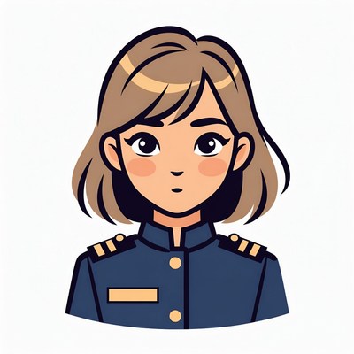 Anime girl in navy uniform