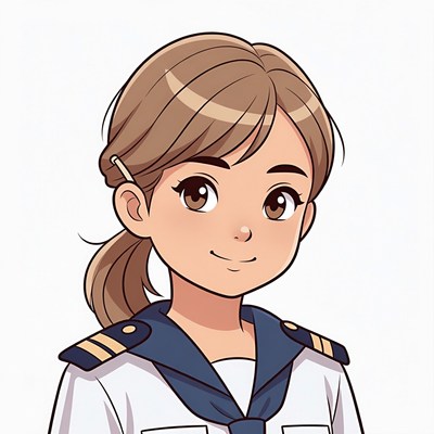 Anime girl in navy uniform