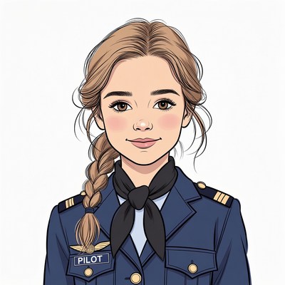 Female Pilot Illustration