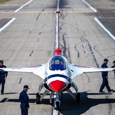 Thunderbirds Jet with Ground Crew