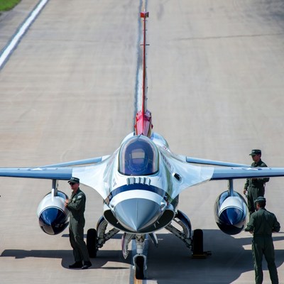 Thunderbirds Jet with Ground Crew