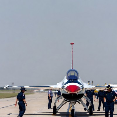 Thunderbirds Jet with Ground Crew