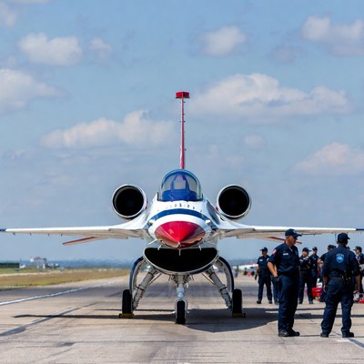 Thunderbirds Jet with Ground Crew
