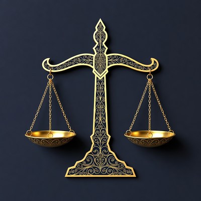 Golden Scales of Justice Symbol