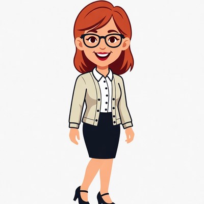 Smiling redhead woman in office attire