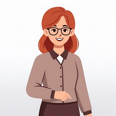 Smiling redhead woman in glasses