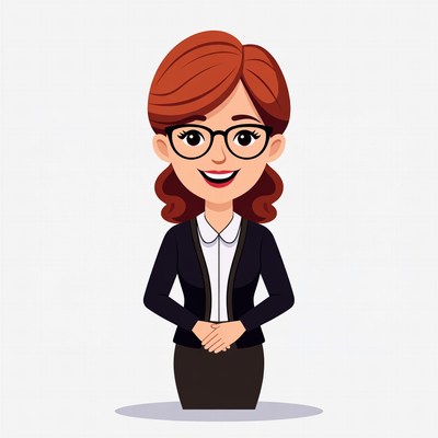 Smiling redhead woman in business suit