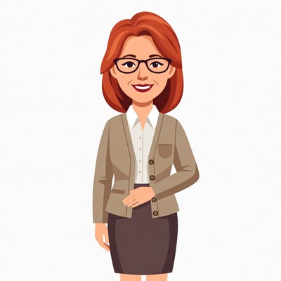 Redhead woman in business suit illustration