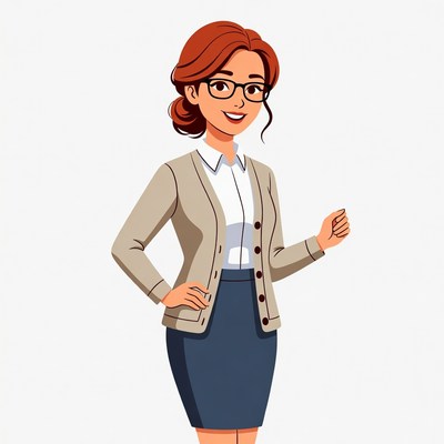 Smiling redhead woman in cardigan