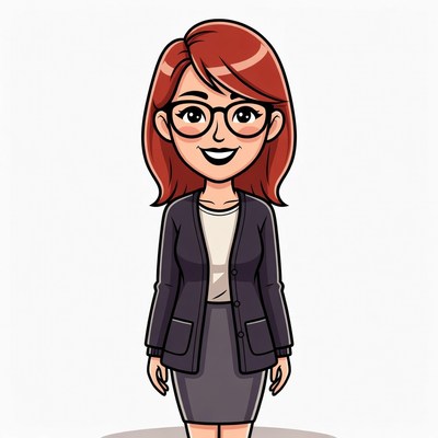 Red-haired woman in business suit