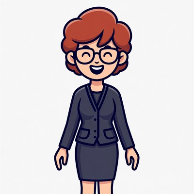 Smiling woman in suit illustration