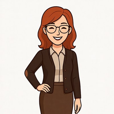 Smiling redhead woman in blazer
