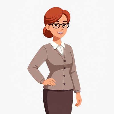 Redhead woman in business suit