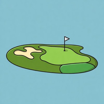 Golf Green with Sand Trap