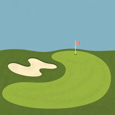 Golf Green with Sand Trap