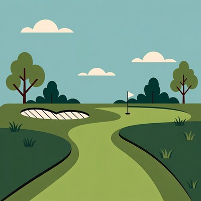 Golf Course Sand Trap Illustration