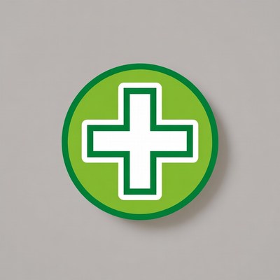 Green medical cross icon