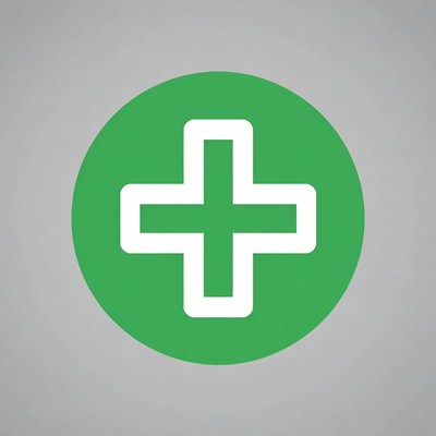 Green Circle White Medical Cross