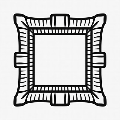 Ornate Square Frame Illustration