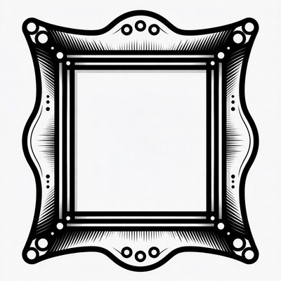 Ornate Black Frame Illustration