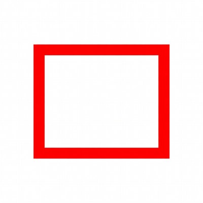Red Border on Blank White Square