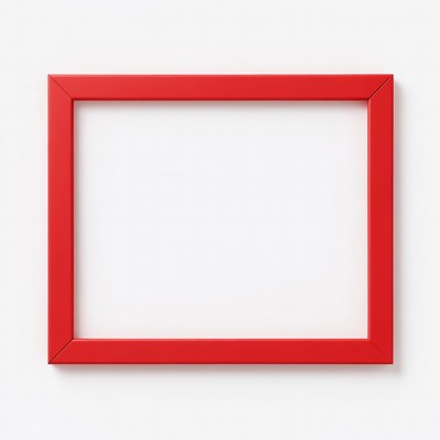Red Picture Frame on White Background