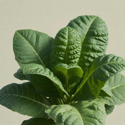 Tobacco Plant Leaves Closeup