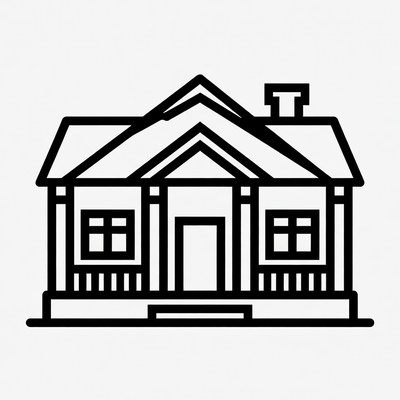 Line drawing house icon