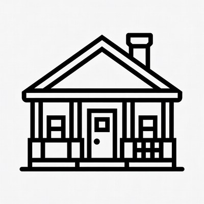House with Porch Outline