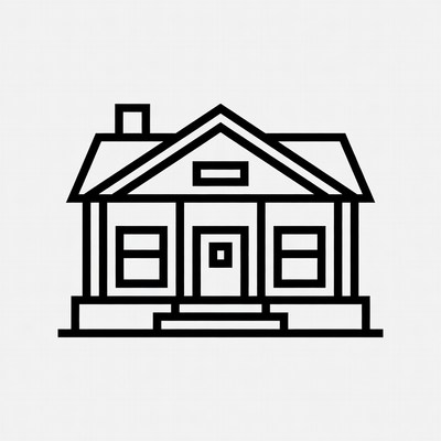 Line drawing house icon