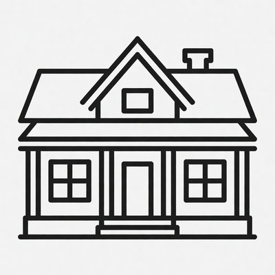 Line Art House Illustration