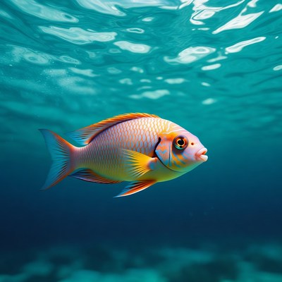 Colorful Angelfish Swimming Underwater