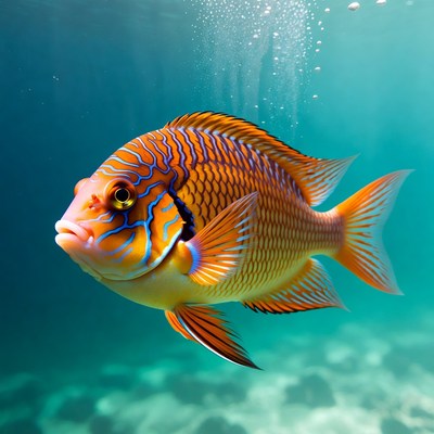 Colorful French Angelfish Underwater