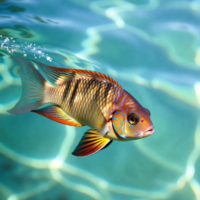 Colorful tropical fish underwater
