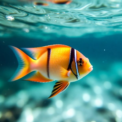 Vibrant Orange Clownfish Underwater