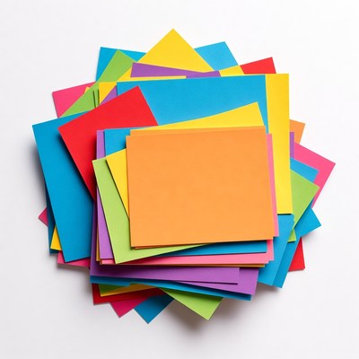 Stack of colorful construction paper