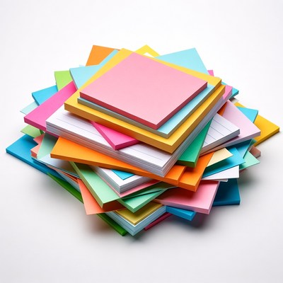 Stack of colorful sticky notes