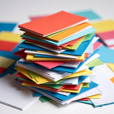 Colorful Stacked Paper Sheets