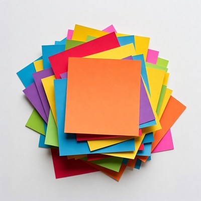 Stack of colorful sticky notes
