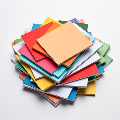 Stack of colorful notebooks