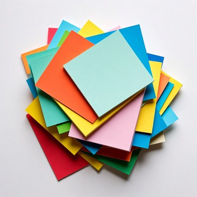 Colorful Stack of Paper Sheets