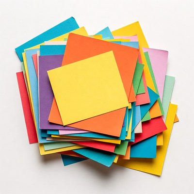 Stack of colorful construction paper