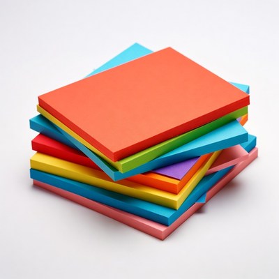 Stack of colorful sticky notes