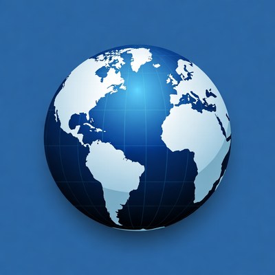Blue Globe on Gradient Background