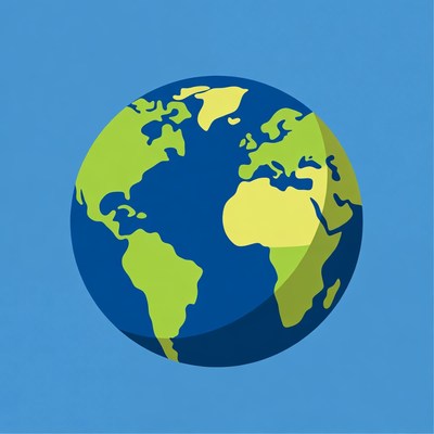 Flat illustration of Earth globe