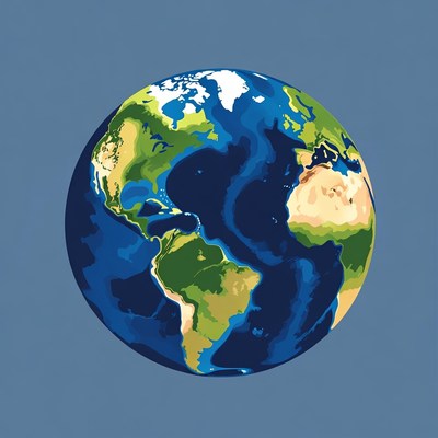 Colorful Earth Globe Illustration