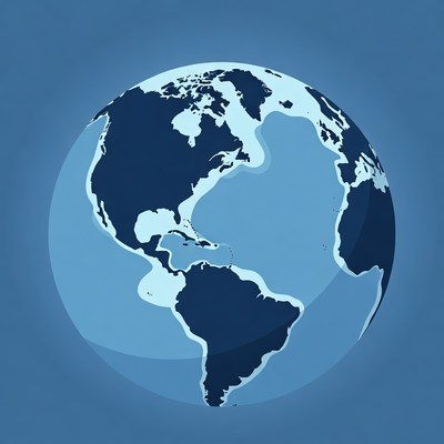 Blue Earth Globe Illustration