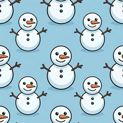 Snowmen Seamless Pattern Illustration