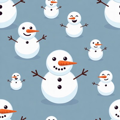 Snowmen Seamless Pattern Illustration
