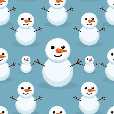Snowmen Seamless Pattern Illustration